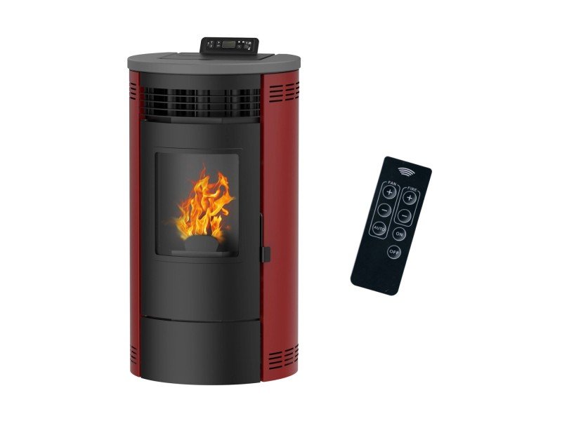 Sannover Luft-Pelletofen Flavia 9,5 kW Bordeaux