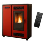 Sannover Luft-Pelletofen Slim Astral 12,2 kW Bordeaux
