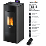 Freepoint Pelletofen Tesis Stahl Anthrazit 22,8 kW wasserführend