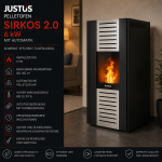 Justus Pelletofen Sirkos 2.0 Stahl Schwarz 6 kW mit Automatik