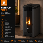 Freepoint Pelletofen STEE Stahl Anthrazit 8,5 kW