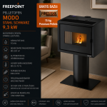 Freepoint Pelletofen Modo Stahl Schwarz 9,3 kW