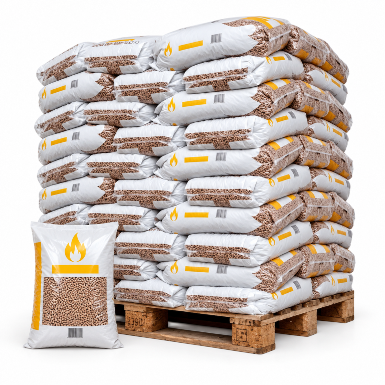 SunFire Holzpellets – 70 × 15 kg Palette (1.050 kg) – Nadel- und Laubholz, NF