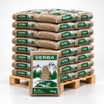 Verba Holzpellets – 70 × 15 kg Palette (1.050 kg) – 100 % Nadelholz, ENplus A1