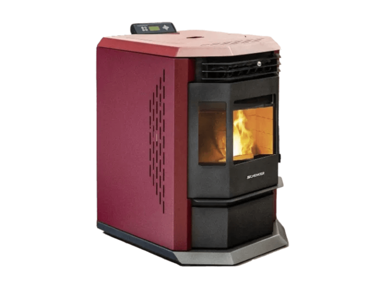 SCHENGER Pelletofen HLP3602 Rot 9,3kW A++ Vollautomatisch WIFI+ECO+TIMER