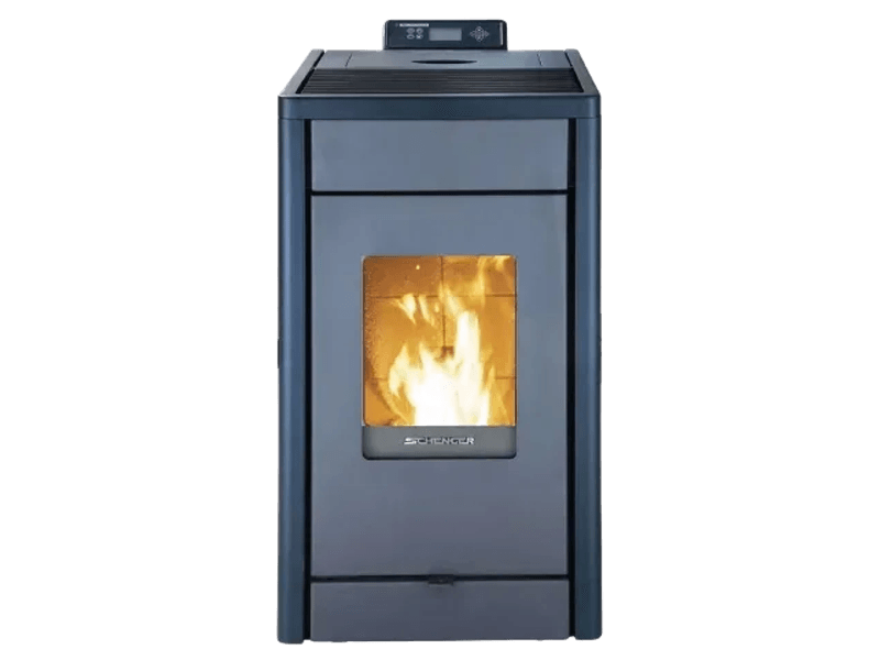 SCHENGER Pelletofen HP07 Schwarz 8 kW A++ Vollautomatisch WIFI+ECO+TIMER