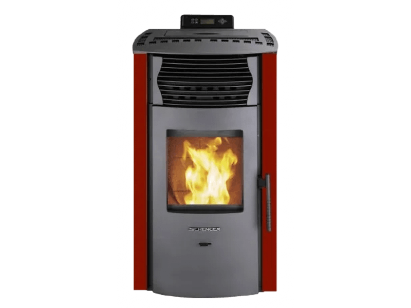 SCHENGER Pelletofen HP51 Rot 8,8kW A+ Vollautomatisch WIFI+ECO+TIMER