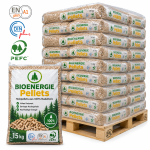 Bio Energie Holzpellets – 66 × 15 kg Palette – 100 % Nadelholz, ENplus A1 & DINplus & PEFC