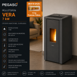 PEGASO Pelletofen Vera Stahl Anthrazit 7 kW mit Automatik