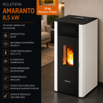 Freepoint Pelletofen Amaranto Stahl Weiß 8,5 kW