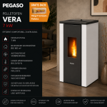 PEGASO Pelletofen Vera Stahl Weiß 7 kW mit Automatik