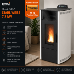 Rowi Pelletofen Stahl Weiß 7,7 kW