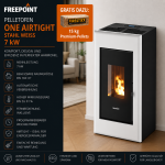 Freepoint Pelletofen One Airtight Stahl Weiß 7 kW