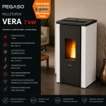 PEGASO Pelletofen Vera Stahl Weiß 7 kW mit Automatik