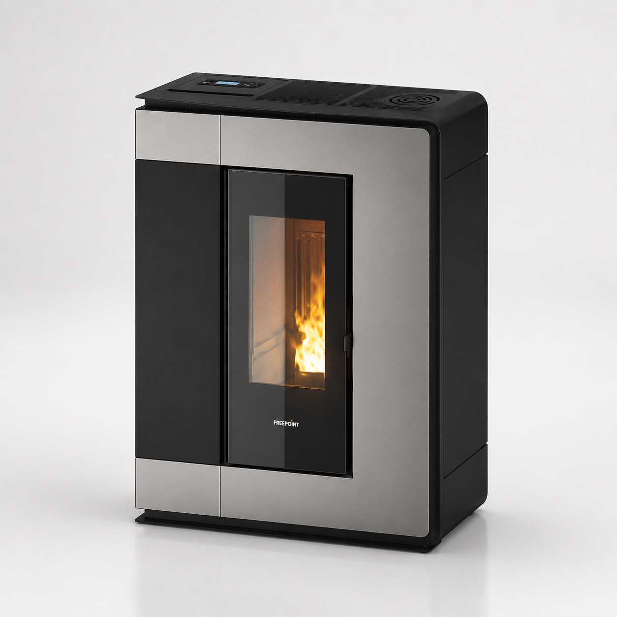 Freepoint Pelletofen Arco Stahl Titangrau 7 kW mit Automatik