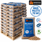WOODSTOCK Holzpellets – 78-Sack-Palette – 100 % Nadelholz, DINplus & NF