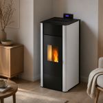 Freepoint Pelletofen Tesis Stahl Weiß 22,8 kW wasserführend