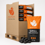 Heizfuxx Grillholzkohle in Gastro-Qualität 10kg x 12 Sack 120kg Palette