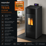 Freepoint Pelletofen Tesis Stahl Anthrazit 22,8 kW wasserführend