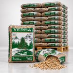 Verba Holzpellets – 70 × 15 kg Palette (1.050 kg) – 100 % Nadelholz, ENplus A1