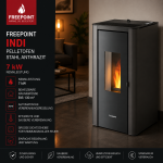 Freepoint Pelletofen Indi Stahl Anthrazit 7 kW