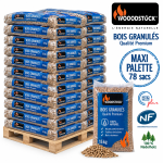 WOODSTOCK Holzpellets – 78-Sack-Palette – 100 % Nadelholz, DINplus & NF