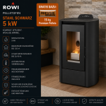 Rowi Pelletofen Stahl Schwarz 5 kW
