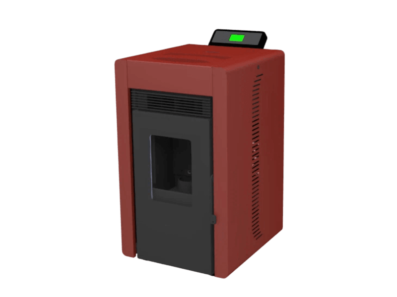 SCHENGER Pelletofen HLP3402 Rot A++ 5,5kW Vollautomatisch+WIFI+Eco Modus