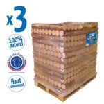 Woodstock Holzbriketts – 3 Paletten – je 104 Pakete mit 5 Briketts – gebrauchsfertig