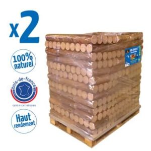 Woodstock Holzbriketts – 2 Paletten – je 104 Pakete mit 5 Briketts – gebrauchsfertig