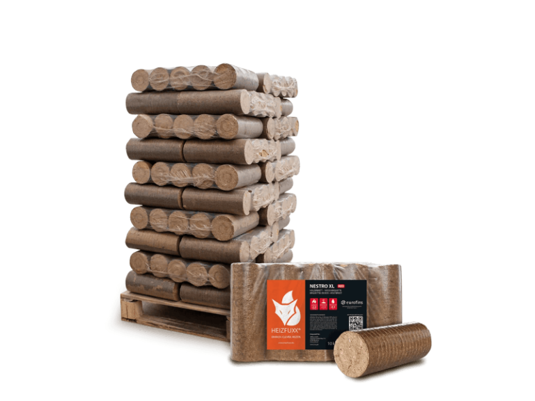 Heizfuxx Nestro XL Red Holzbriketts Hartholz 10kg x 30 Gebinde 300kg Palette