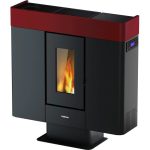 Freepoint Pelletofen Moon Stahl Bordeaux 10 kW mit Automatik