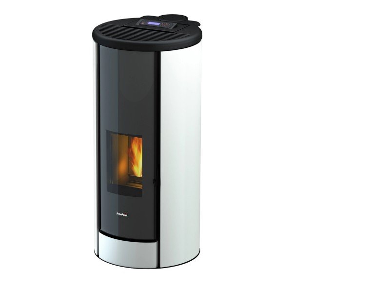 Freepoint Pelletofen Breeze Stahl Weiß 9,1 kW mit Automatik
