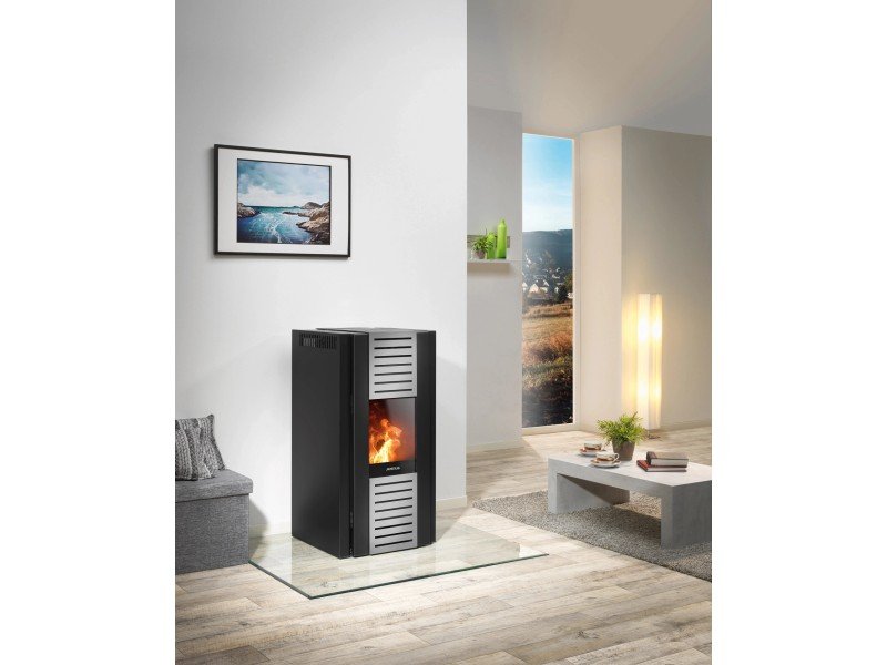 Justus Pelletofen Sirkos Aqua 2.0 Stahl Schwarz 9,4 kW wasserführend