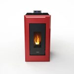 Freepoint Pelletofen Vega Stahl Bordeaux 10,5 kW mit Automatik