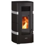 Justus Pelletofen Sia Stahl Schwarz-Weiß 8 kW mit Automatik