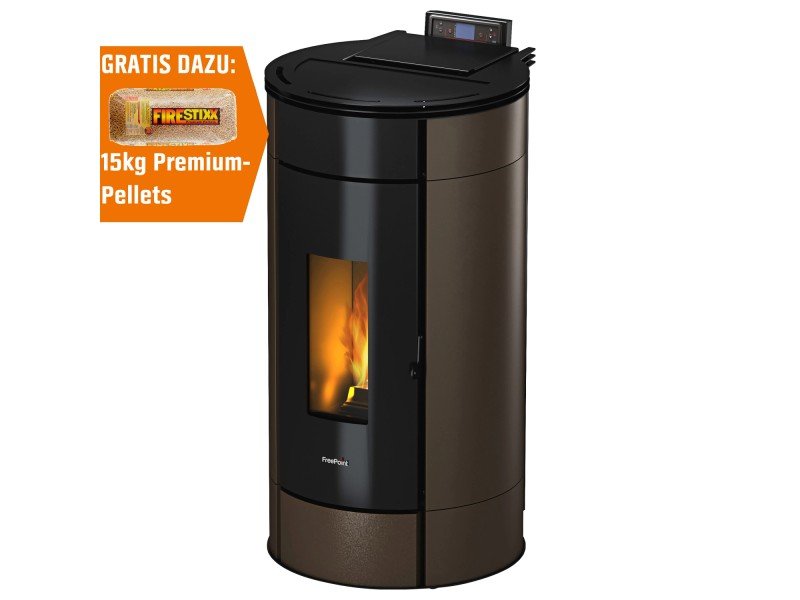 Freepoint Pelletofen Globe Stahl Braun 10,5 kW mit Automatik