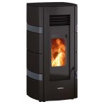 Justus Pelletofen Sia Stahl Schwarz-Anthrazit 8 kW mit Automatik