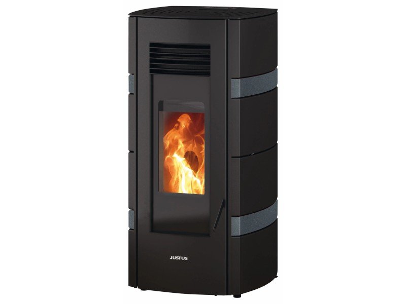 Justus Pelletofen Sia Stahl Schwarz-Anthrazit 8 kW mit Automatik