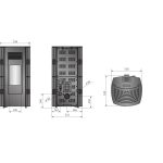 Justus Pelletofen Sia Stahl Schwarz-Anthrazit 8 kW mit Automatik