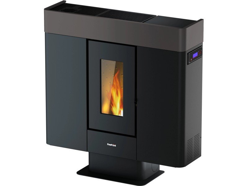 Freepoint Pelletofen Moon Stahl Bordeaux 10 kW mit Automatik