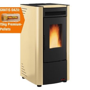 Firefix Pelletofen Ketty Stahl Schwarz-Beige 6,3 kW