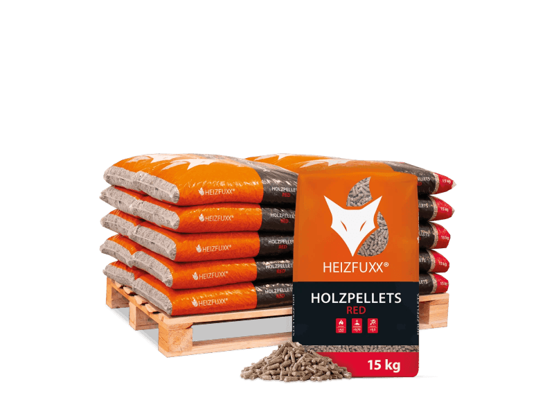 Heizfuxx Red ENplus A1 Holzpellets Hartholz 15kg x 20 Sack 300kg Palette
