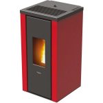PEGASO Pelletofen Vera Stahl Bordeaux 7 kW mit Automatik