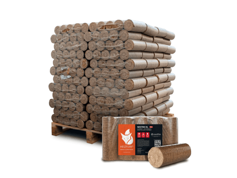 Heizfuxx Nestro XL Red Holzbriketts Hartholz 10kg x 96 Gebinde 960kg Palette