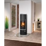 Justus Kaminofen Faro W+ 2.0 Stahl Schwarz mit Speckstein Grau 7 kW