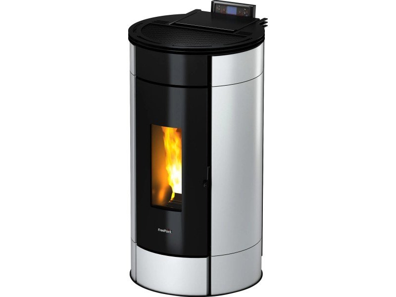 Freepoint Pelletofen Globe Stahl Weiß 10,5 kW mit Automatik