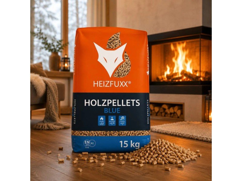 Heizfuxx Blue ENplus A1 Holzpellets Weichholz 15kg x 20 Sack 300kg Palette