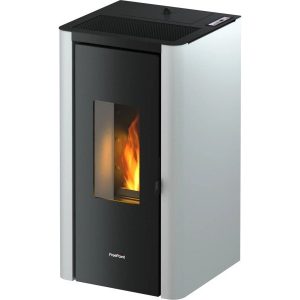 Freepoint Pelletofen Indi Stahl Weiß 7 kW mit Automatik