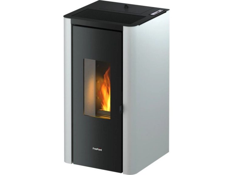 Freepoint Pelletofen Indi Stahl Weiß 7 kW mit Automatik